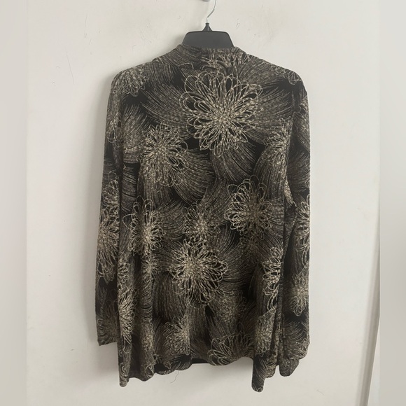 Metallic Floral Set Jacket Tank Set L Mature Elegant Artsy Party Evening - Picture 2 of 4